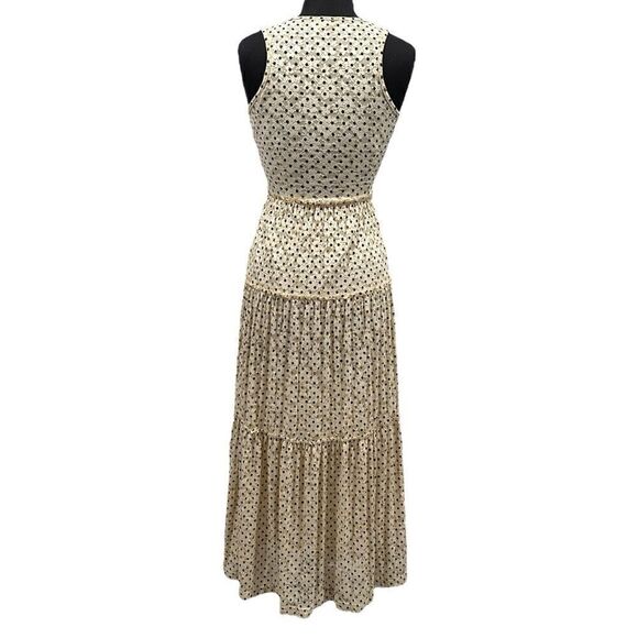 MEADOW Rue Anthropologie Marginy Dotted Lace Tiered Maxi Dress Sz S - Picture 8 of 15